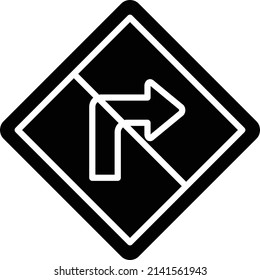 Vector Design No Right Turn Icon Style