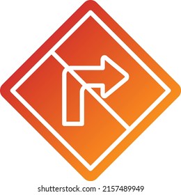 Vector Design No Right Turn Icon Style