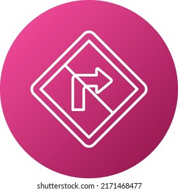 Vector Design No Right Turn Icon Style