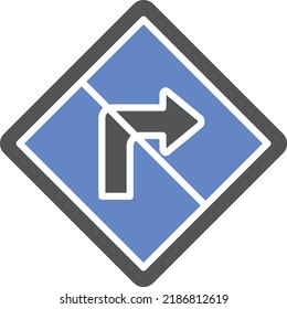 Vector Design No Right Turn Icon Style