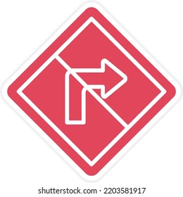 Vector Design No Right Turn Icon Style