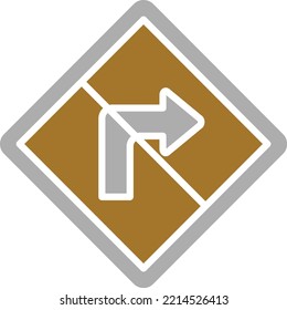 Vector Design No Right Turn Icon Style