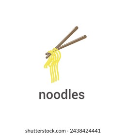vector design of noodle templete with chopsticks.