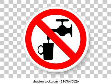 vector design of not drinkable water sign