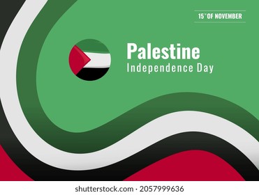 Vector design for November 15, Palestine Independence Day. National holiday celebrated. Save Palestine. Vector template for banner, typography poster, greeting card, flyer, etc