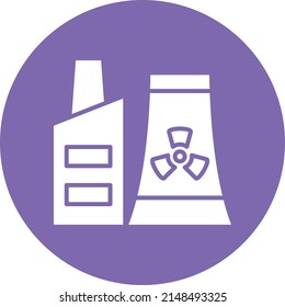 Diseño de vectores Estilo de icono de planta nuclear