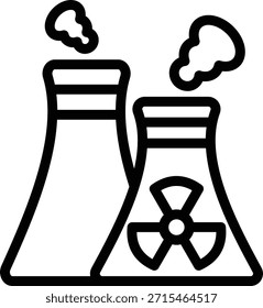 Estilo de Ícone de Planta Nuclear de Design de Vetor