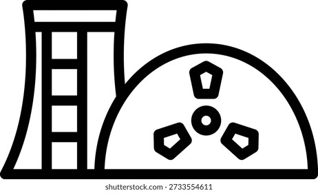 Estilo de Ícone de Planta Nuclear de Design de Vetor