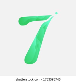 diseño vectorial número 7 con un toque moderno y una combinación de colores atractivos da una impresión fresca