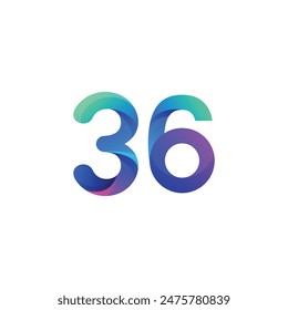 Vector design number gradient colorful logo