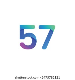 Vector design number gradient colorful logo