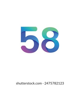 Vector design number gradient colorful logo