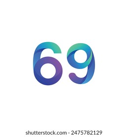 Vector design number gradient colorful logo