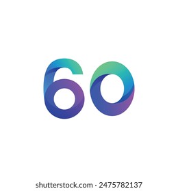 Vector design number gradient colorful logo