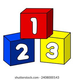 Vector design for the numbers 1, 2 and 3 