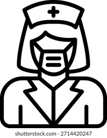 Vector Design Nurse with Mask Icon Style