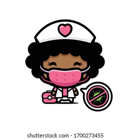 	
Gestaltung der Vektorillustration einer Krankenschwester mit Maske