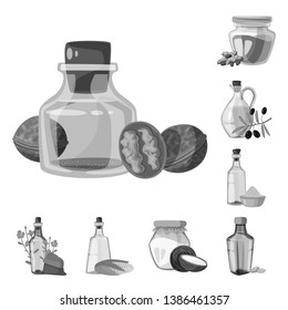 Vector design of nutrition and organics icon. Set of nutrition and glass  vector icon for stock.