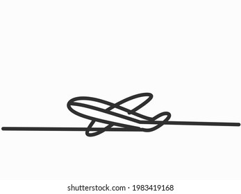 Vector design of, continuous line art style, simple drawing line art design isolated on white background. 