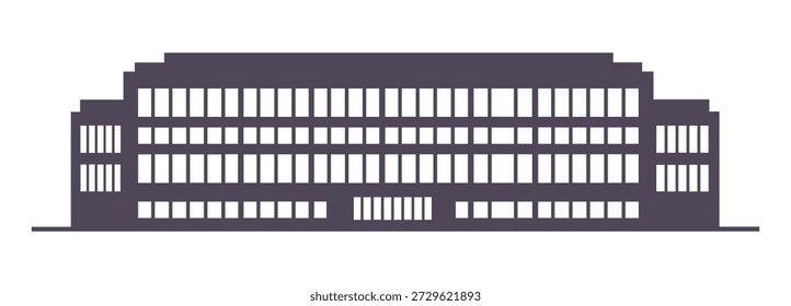 Diseño de Vector de un edificio de oficinas sobre un fondo blanco
