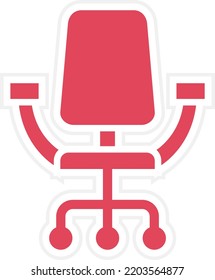 Estilo de icono de la silla de la oficina de diseño de vectores