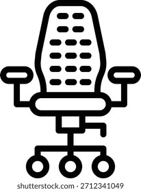 Estilo de icono de silla de oficina de diseño de Vector