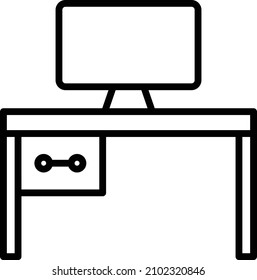 Vector Design Office Desk Icon Style