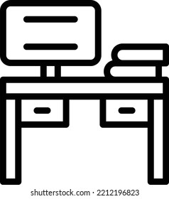 Vector Design Office Desk Icon Style