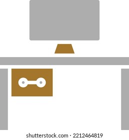 Vector Design Office Desk Icon Style