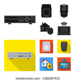 Vector design of office and house icon. Collection of office and system stock symbol for web.