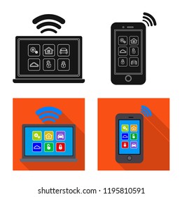 Vector design of office and house icon. Collection of office and system stock symbol for web.