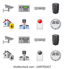 Vector design of office and house icon. Set of office and system stock vector illustration.