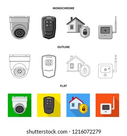 Vector design of office and house icon. Set of office and system stock vector illustration.