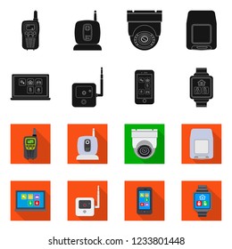 Vector design of office and house icon. Set of office and system stock vector illustration.