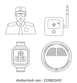 Vector design of office and house icon. Set of office and system vector icon for stock.