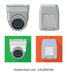 Vector design of office and house icon. Collection of office and system stock symbol for web.