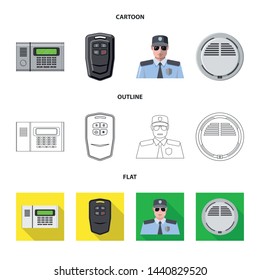 Vector design of office and house icon. Set of office and system stock vector illustration.