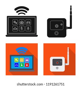 Vector design of office and house logo. Collection of office and system vector icon for stock.