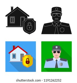 Vector design of office and house logo. Set of office and system stock vector illustration.