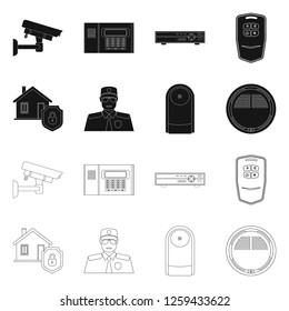 Vector design of office and house logo. Set of office and system stock symbol for web.