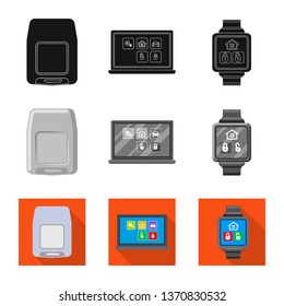 Vector design of office and house logo. Collection of office and system stock symbol for web.