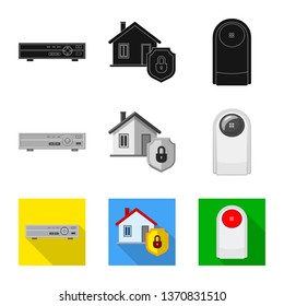 Vector design of office and house logo. Set of office and system stock symbol for web.