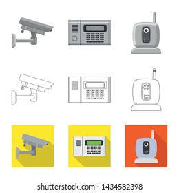 Vector design of office and house logo. Set of office and system vector icon for stock.