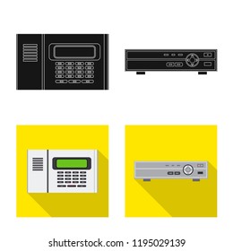 Vector design of office and house network logo. Set of office and system stock symbol for web.