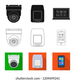 Vector design of office and house sign. Collection of office and system stock vector illustration.