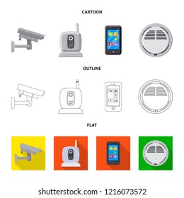 Vector design of office and house sign. Collection of office and system vector icon for stock.
