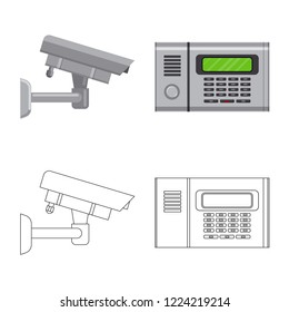 Vector design of office and house sign. Collection of office and system vector icon for stock.
