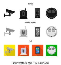 Vector design of office and house sign. Set of office and system vector icon for stock.