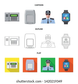 Vector design of office and house sign. Set of office and system vector icon for stock.