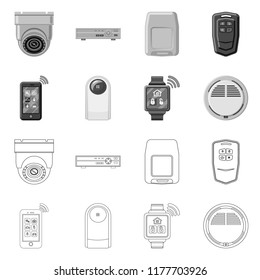 Vector design of office and house symbol. Set of office and system vector icon for stock.